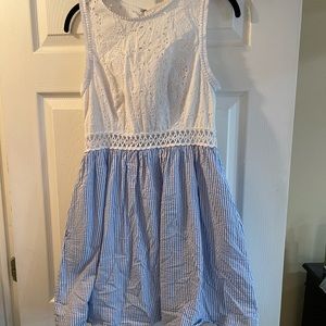 Lilly Pulitzer Alicia Blue Striped Lace Dreas